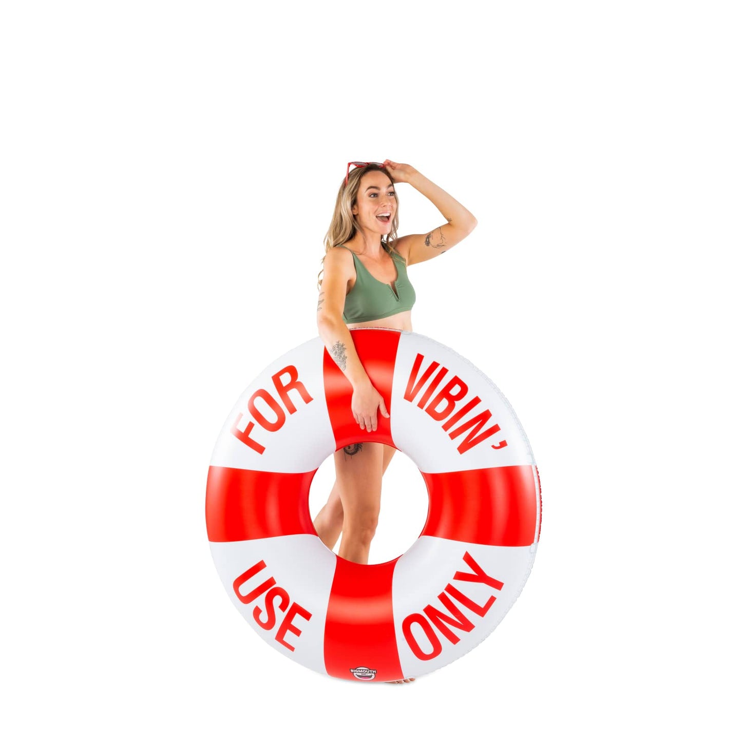 for Vibin' Use Only Pool Float, Over 5' Wide Inflatable Floatie Tube, Blow Up Swim Ring, Outdoor Summer Pool Party Decor