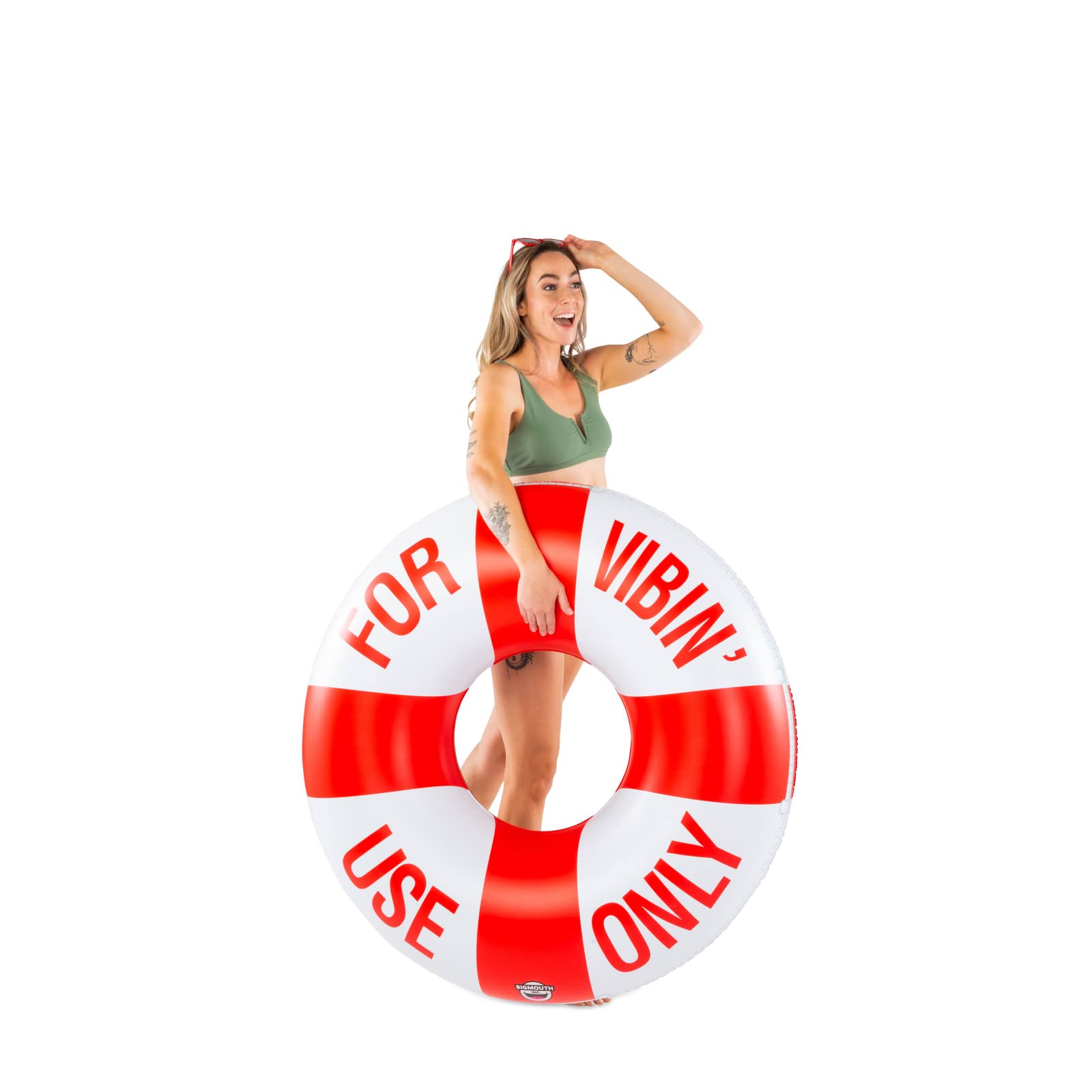 for Vibin' Use Only Pool Float, Over 5' Wide Inflatable Floatie Tube, Blow Up Swim Ring, Outdoor Summer Pool Party Decor