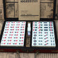 LinaLife Chinese Mahjong Toy Set, Classic Board Game 144 Tiles Set with a Wooden Box asy-to-Read Game Set Travel Mahjong Set Portable Size and Light
