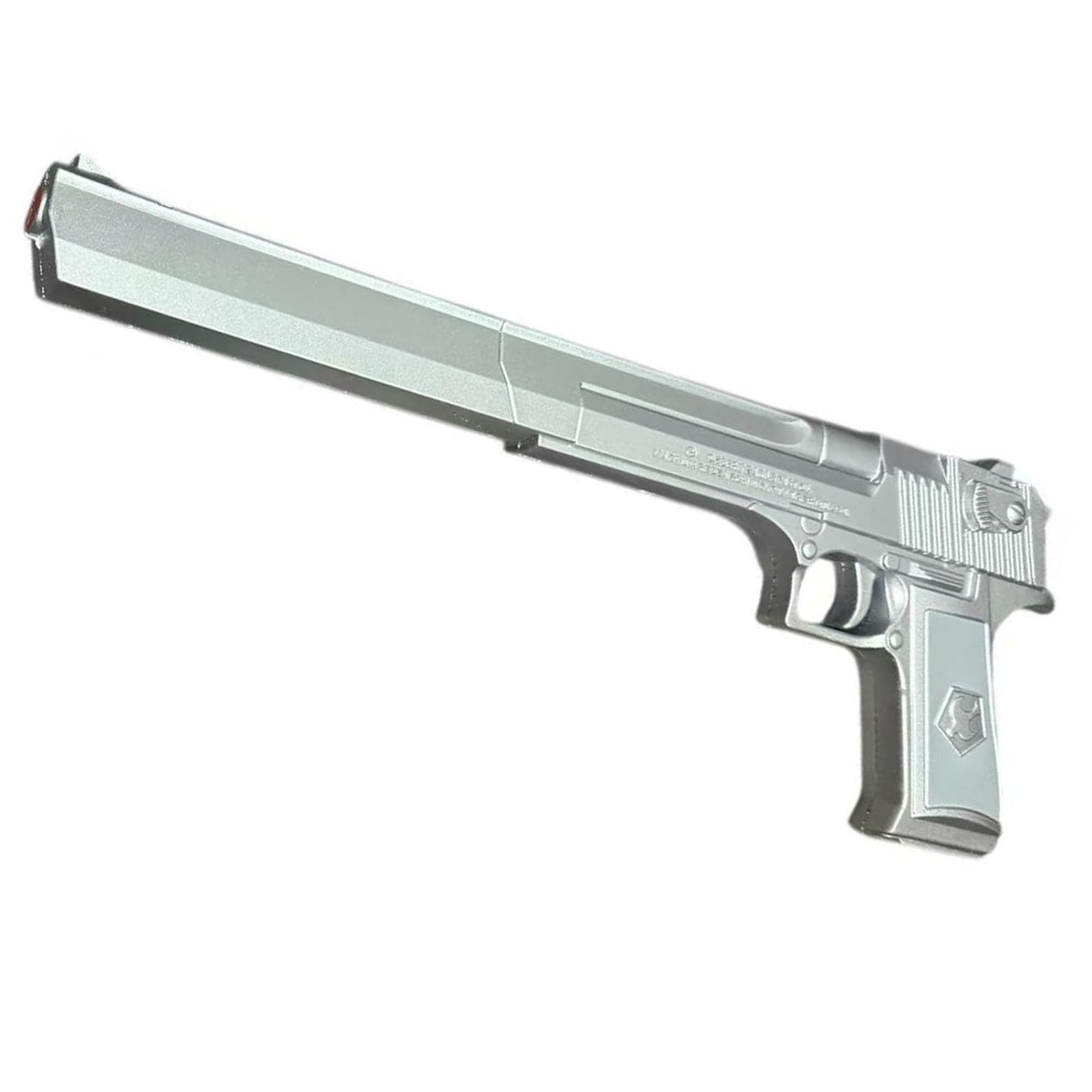 Long Barrel Chrome Foam Pistol - 17.25" Silver Fantasy Hand Cannon Prop | PU Foam Cosplay Weapon for Costume, Roleplay & Display