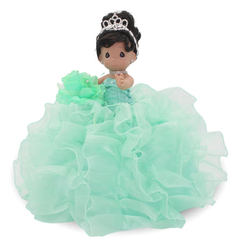 KINNEX COLLECTIONS SINCE 1997 17" Quinceañera Centerpiece Doll - Ruffled Gown, Mis Quince Años Table Decoration & Keepsake ARC8421-25R (Mint)
