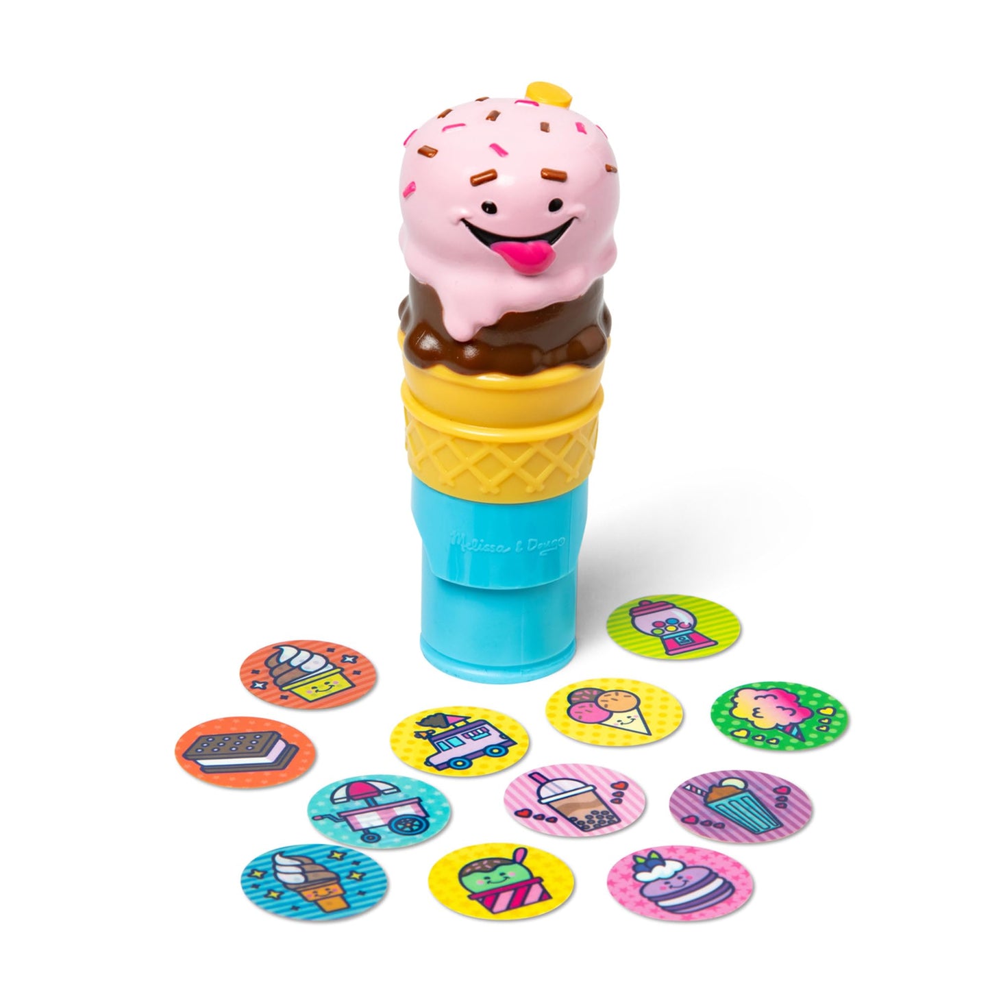 Melissa & Doug Sticker Wow!™ Ice Cream Bundle: 24-Page Activity Book, Refillable Sticker Stamper, Mini Pad, 500 Stickers, Arts and Crafts for Kids