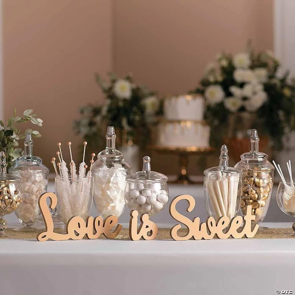 Love is Sweet Gold Table Decor Set (wood) Home Decor and Wedding