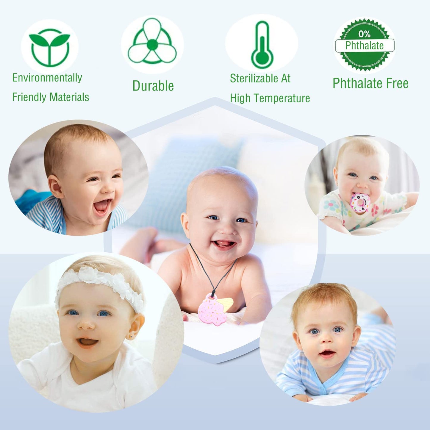 Chew Necklaces for Sensory Kids 5 PCS Chewy Necklaces that Like Biting or Have Autism-Perfectly Textured Chewelry Kid Girl Teether Chewing Toys-Chewy