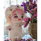 niannyyhouse 20cm Plush Doll Clothes Pajama Suit Hat Dress 8in Doll Accessories Dress Up (Pink-Purple)