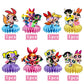 8Pcs Power Girls Table Centerpiece Birthday Party Supplies Double Side Table Decorations for Girls Party Decorations