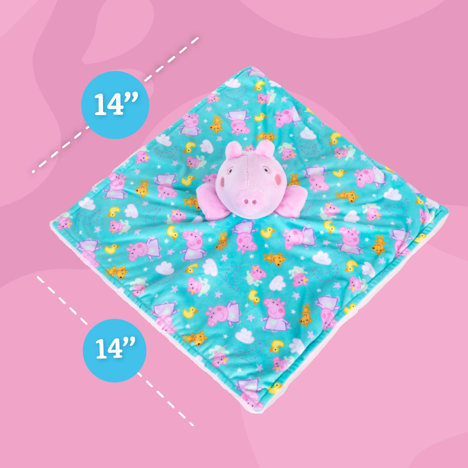 Kids Preferred Peppa Pig Puppet Blankey - 13 Inches, Baby Showers, Snuggle Blankey and Playful Puppet for Babies 0 Months and Up, Embroidered Details