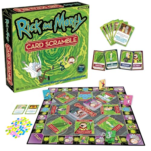 AQUARIUS Rick & Morty Card Scramble Board Game - Fun Family Party Game for Kids, Teens & Adults - Entertaining Game Night Gift - Officially Licensed