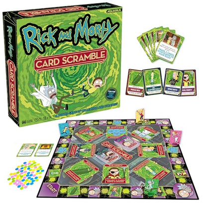 AQUARIUS Rick & Morty Card Scramble Board Game - Fun Family Party Game for Kids, Teens & Adults - Entertaining Game Night Gift - Officially Licensed