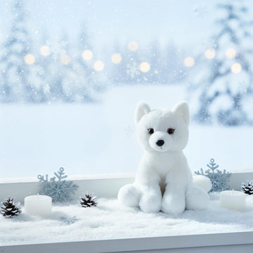 The Petting Zoo Arctic Fox Stuffed Animal Plushie, Gifts for Kids, Wild Onez Wildlife Animals, Fox Plush Toy 9 inches