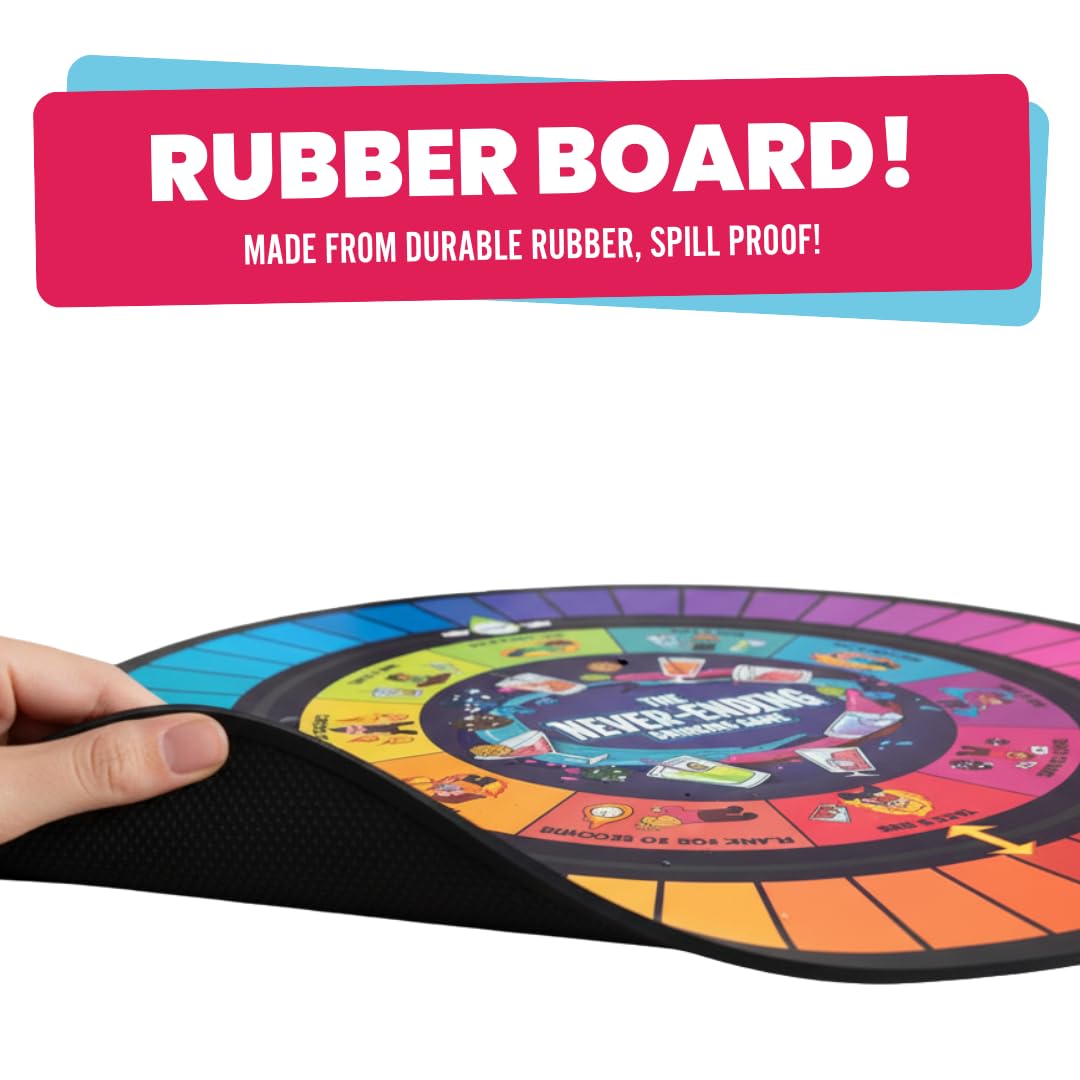 The Never-Ending Drinking Game Board Game For Adults 21+ - Dice & Dare Party Game for 2+ Players, Funny Adult Drinking Game for Parties, Pregames