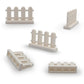 Building Block Toy Accessories 1 x 4 x 2 White Picket Fence, Bulk - 50 Pieces per Package (White)