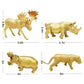 Metallic Gold Plastic Animal Figurines Toys, 12PCS Golden Safari Zoo Animal Figures, Jungle Wild Animals for Baby Shower Decor, Safari Themed Birthday