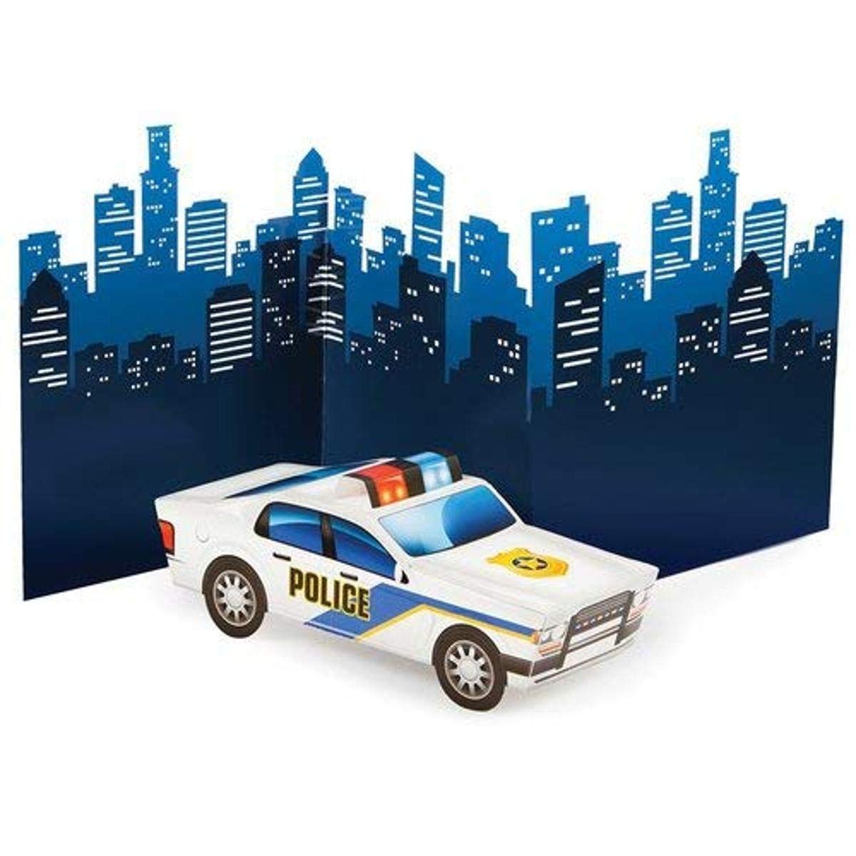Creative Converting CENTERPIECE 3D POLICE CAR, One size, Multicolor