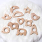 Wood Teethers for Babies DIY Necklace and Bangles Soothes Gum Pain Molar Teething Wood, Bird Elephant Sheep Moon Rocket Butterfly Star Heart Hedgehog
