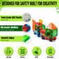 Little Vo Magnetic Tiles 100 pcs with 2 Cars, STEM Building Blocks for Kids, Educational Gift, Magnet Construction Toys for Toddlers, School Teacher