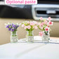 2 Pcs Miniature Flower Vases with Peach Blossoms - Handmade Dollhouse Vases for Micro Landscape, Resin Floral Decorations for Fairy Garden Scenes,Car