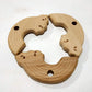 2pcs Lovely Cartoon Wood Pendant Pure Natural Animal Shape Beech Wooden Handmade Cut Pattern DIY Beading Necklace Pendant (Rainbow 2pcs)