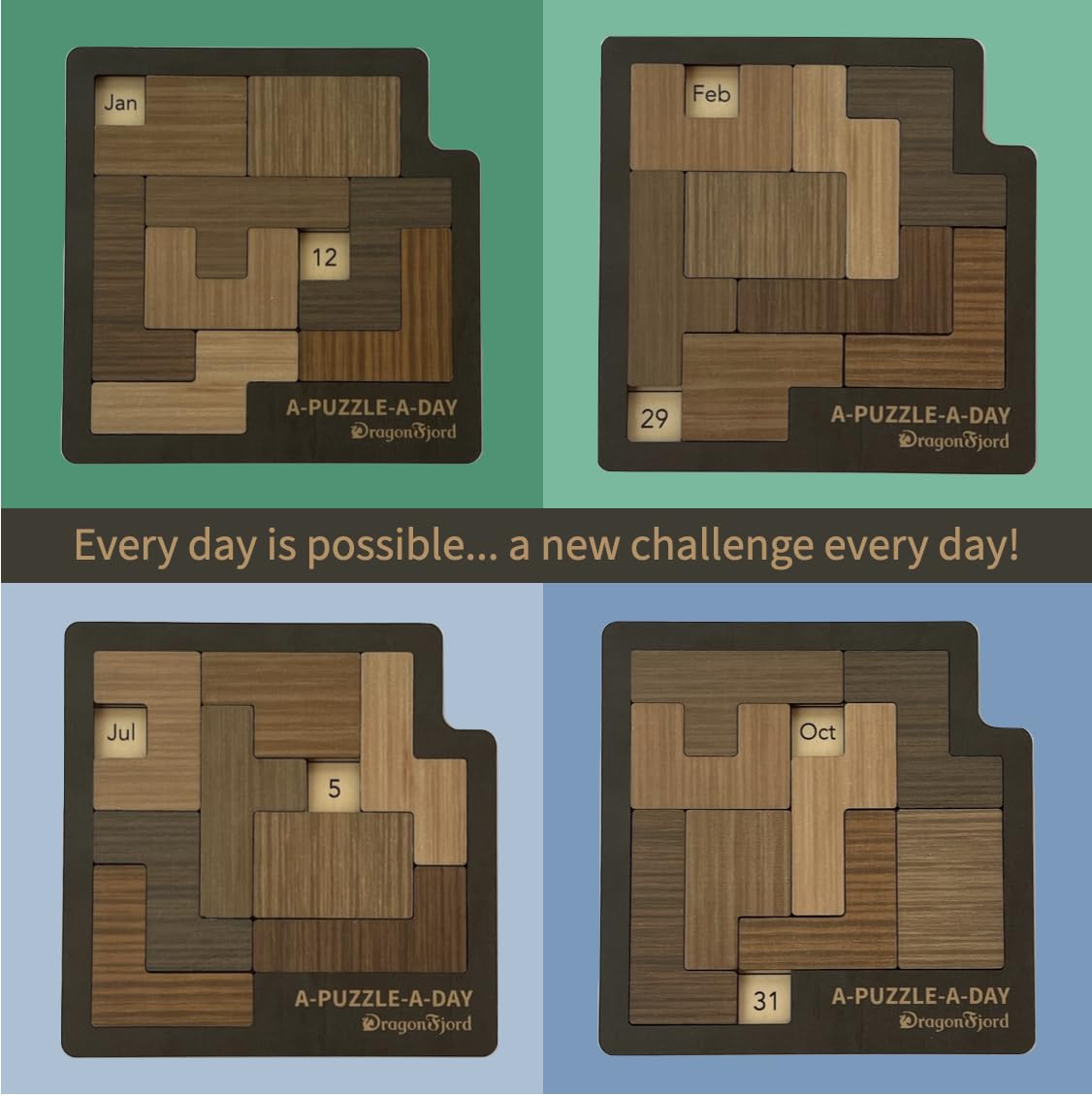 A-Puzzle-A-Day Deluxe: The Original Daily Calendar Puzzle with 365+ Challenges for Every Day of The Year, by DragonFjord