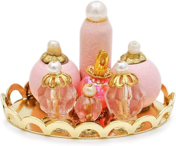 Pink Miniature Perfume Tray for Dollhouse, 1/12 Scale, Decoration Accessories, DIY Decor