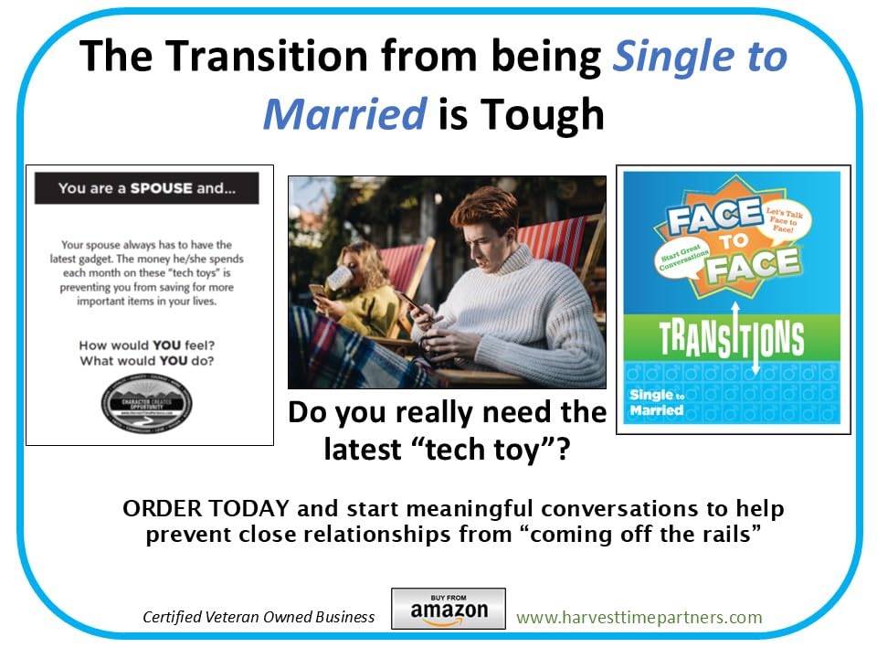 Harvest Time Partners Face to Face Transitions - Single to Married Conversation Card Game - Conversation Starters for Couples, Newlyweds & Premarital