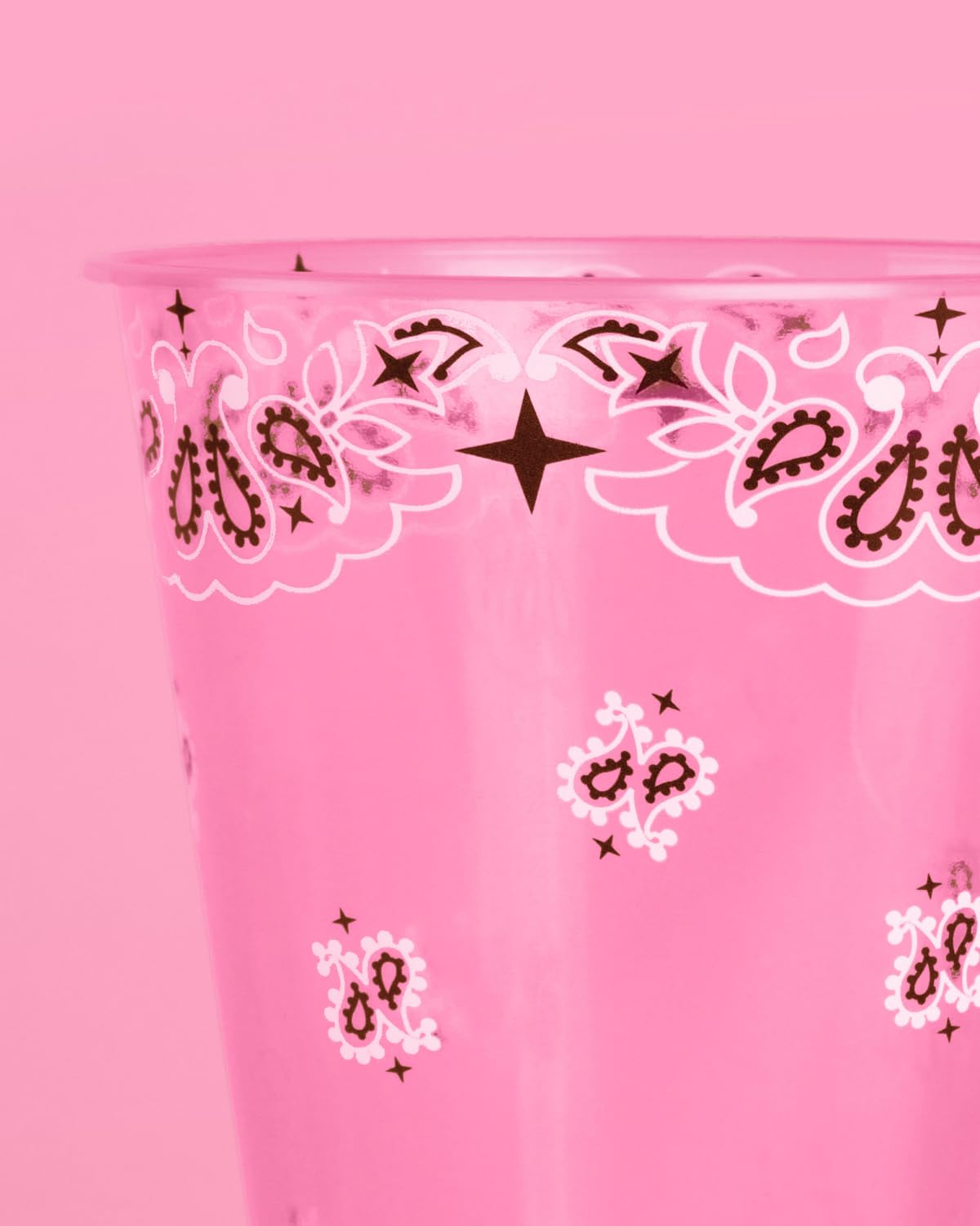 xo, Fetti Cowgirl Plastic Cups - Set of 16, 12oz | Western Party, Pink Cowgirl, Rodeo Cups, Bandana Print, Girls Birthday, Boot Decorations