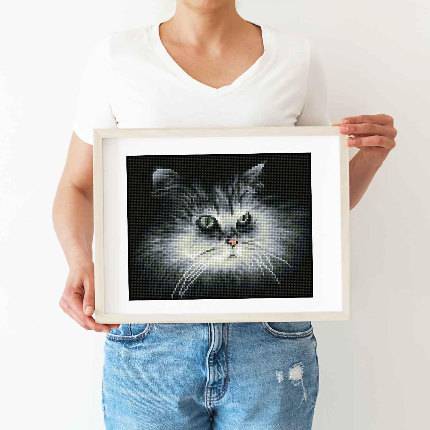 DIAMOND DOTZ Shadow Cat Diamond Painting Kits for Adults - Diamond Art Kits a Relaxing Creative Craft Kit with Dotz Gems 9.8x12.6