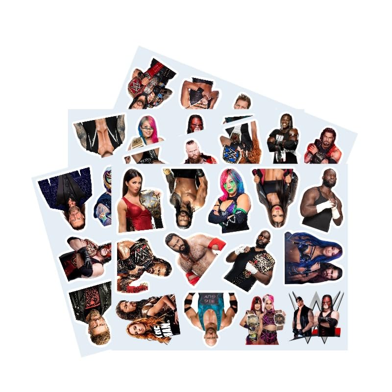 4 Sheets Wrestling Stickers for Water Bottles Wrestling Birthday Party Supplies for Kids Party Decorations Party Favors, Car Stickers and Decals