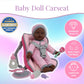 African American Doll Travel PlaySet - Baby Doll Car Seat Carrier Backpack with 12 Inch Soft Body Doll Includes Doll Bottles and Toy Accessories …