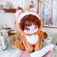niannyyhouse 20cm Plush Doll Clothes Rabbit Fox White Bear Gray Wolf Onesie Glasses 8in Stuffed Doll Accessories Dress Up (Brown)