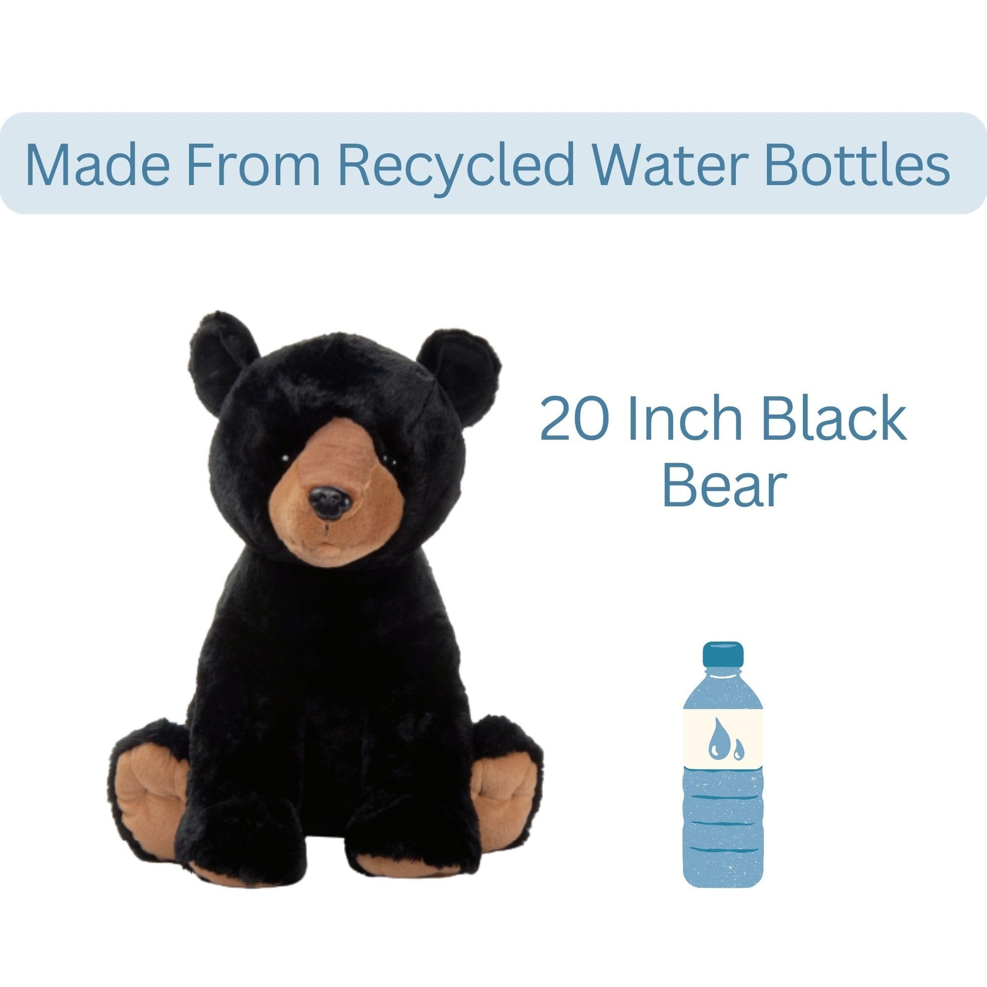 The Petting Zoo Black Bear Stuffed Animal, Gifts for Kids, Wild Onez Zoo Animals, Jumbo Black Bear Plush Toy 20 inches