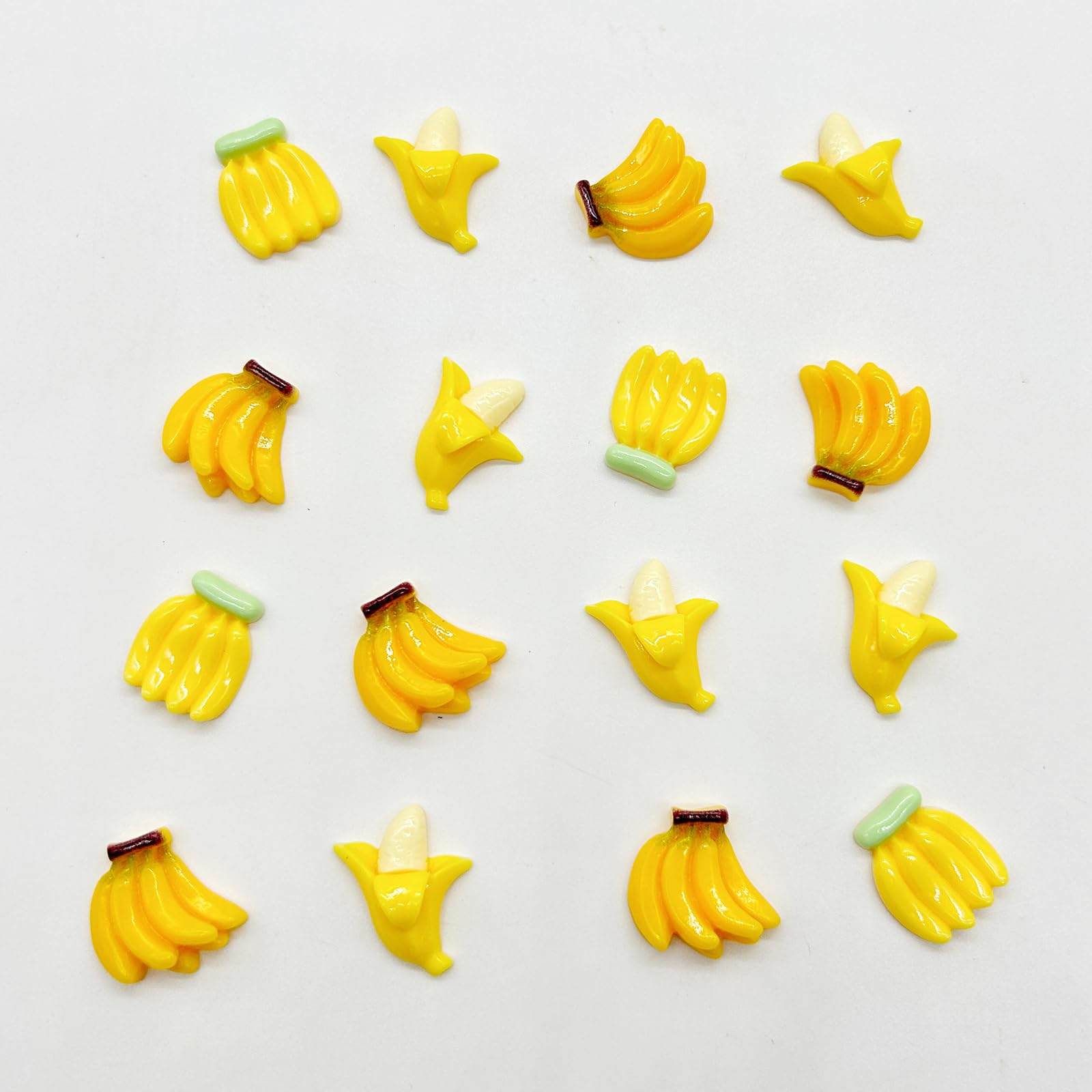 100 Pcs 1/12 Scale Mini Bananas, Miniature Artificial Bananas, Resin Banana, Lifelike Yellow Bananas, Fake Simulated Banana, Miniature Fruit for Mini