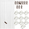 Ltvystore 10Pcs Adjustable Pushrod Connector Linkage Stopper 1.3mm & 10Pcs Nylon Control Horns 21x10 mm & 10Pcs 1.2 x 210mm Z Push Rods Parts