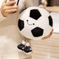 XIYUAN 13.7inch Football Plush Toys Soft Stuffed Sports Plush Balls Cute Fun American Soccer Doll Toys with feet Creative Football Spherical Decor