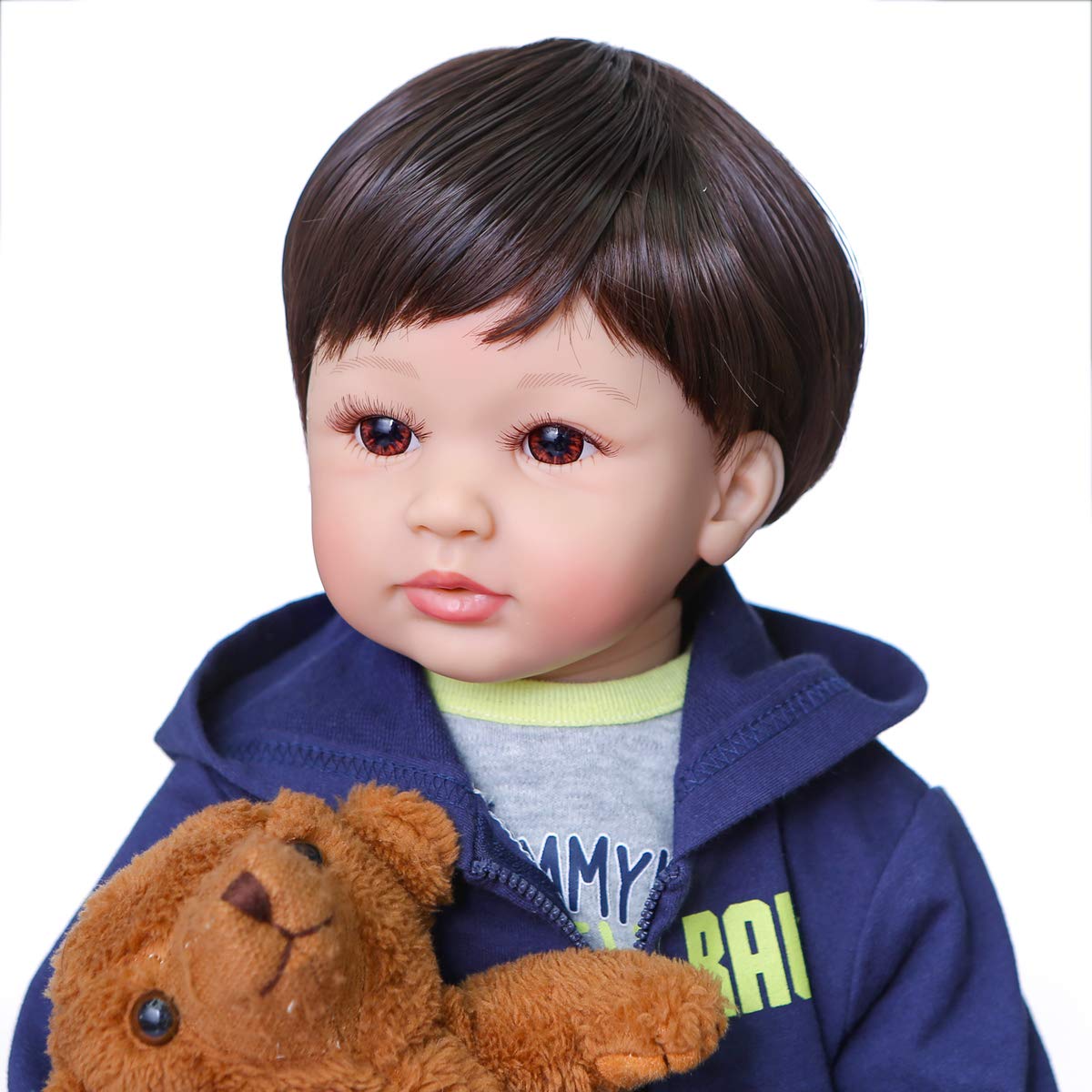 iCradle Angelbaby 24 inch Reborn Toddler Boy Dolls Soft Silicone Reborn Baby Dolls Look Real (Blue/Green)