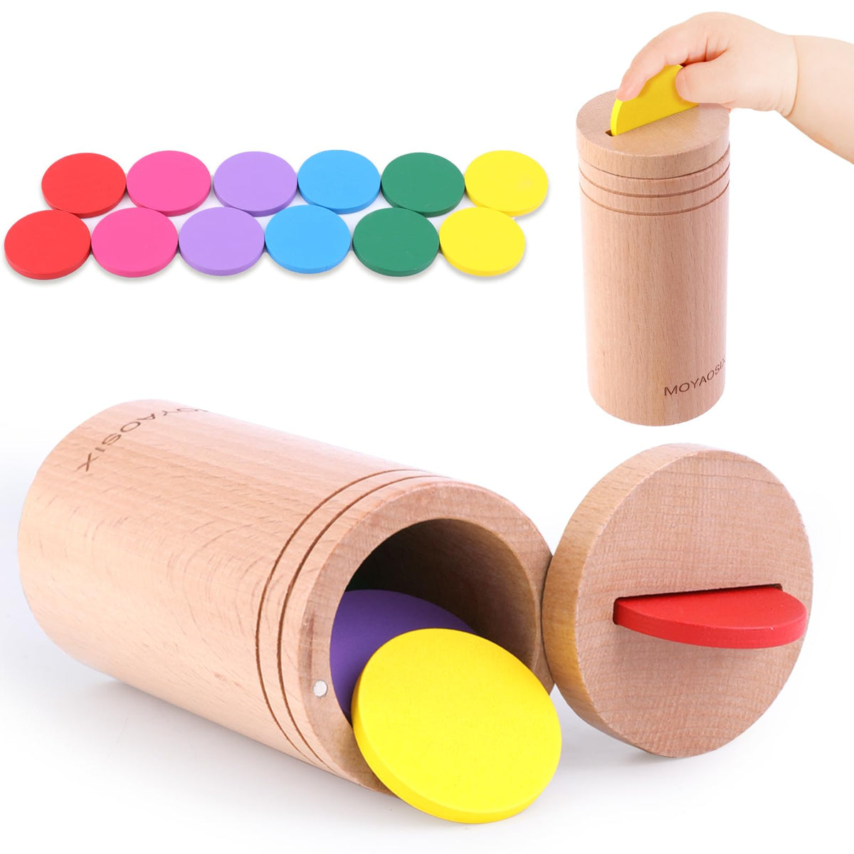MOYAOSIX Montessori Toys for 1-3 Year Old|Educational Toddlers Toys |for 1 2 3 Age |Busy Board 18 Month Old|Fine Motor Developmental and Sensory