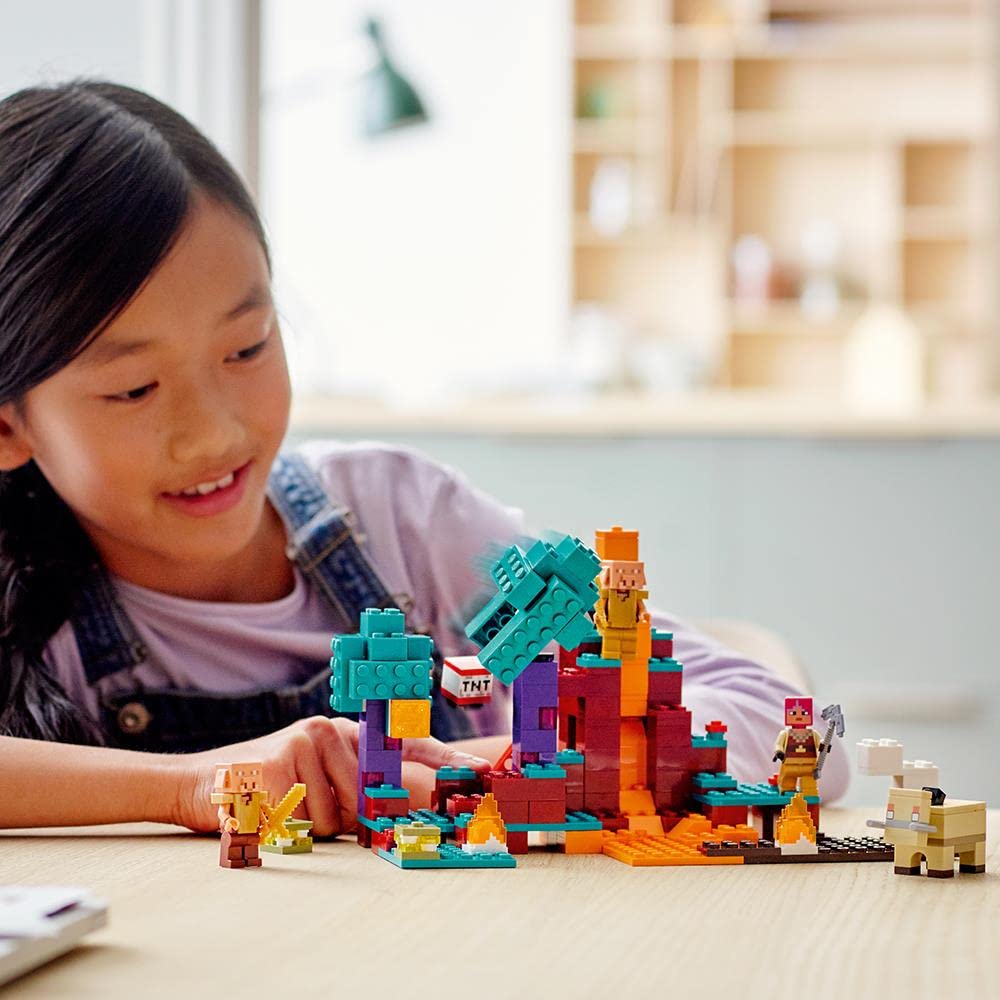 LEGO Minecraft The Warped Forest 21168 Hands-on Minecraft Nether Creative Playset; Fun Warped Forest Building Toy Featuring Huntress, Piglin and