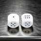 White Tactile Dice with Raised Black Pips D6 20mm (25/32in) Pack of 2 Dice Koplow Games