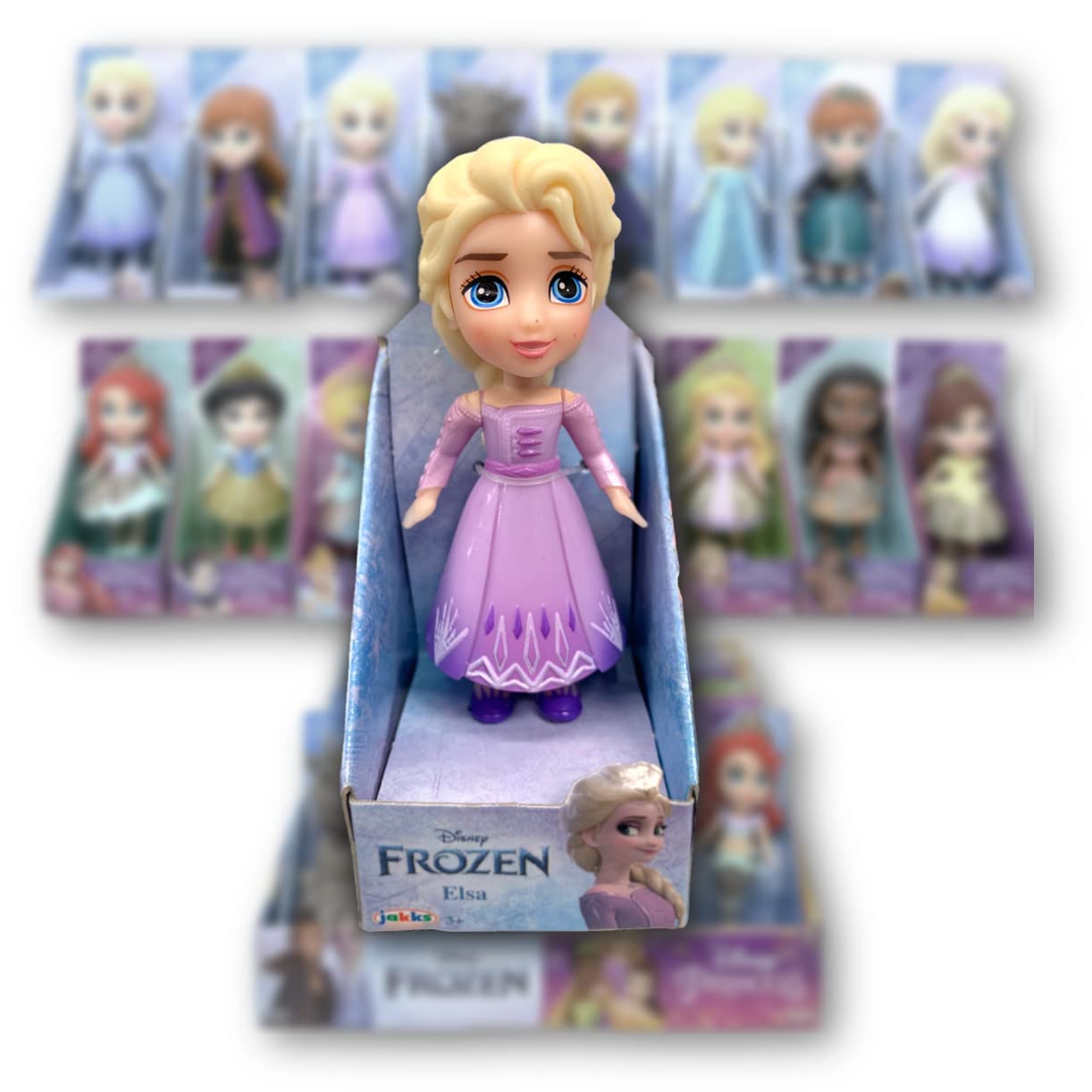 Amarina Packed in Clear Box for Gift Frozen Mini Poseable 3.5inch Doll Choose from All 14 Style Frozen Characters (ELSA Lilac)