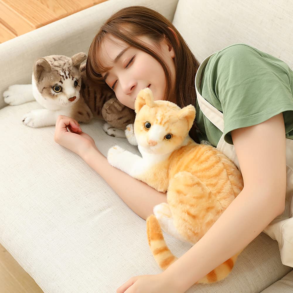 GUDVES Orange Tabby Cat Stuffed Animal Baby Stuffed Animal Cat Plush Toy Shorthair Cat 12 Inch (Orange B)