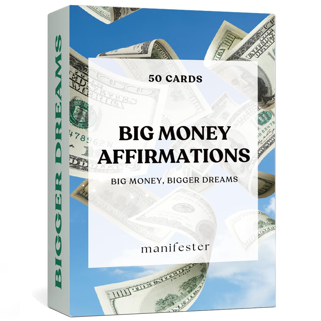 Money Affirmation Cards - 50 Daily Positive Affirmations for Wealth, Prosperity & Financial Success - Educational Money & Business Mindset Card Deck