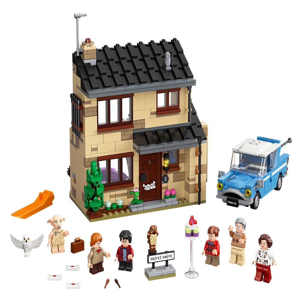 LEGO Harry Potter 4 Privet Drive 75968 House and Ford Anglia Flying Car Toy, Wizarding World Gifts for Kids, Girls & Boys with Harry Potter, Ron