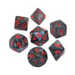 Velvet Polyhedral 7-Die Set by Chessex | Black/Red | For use in tabletop RPG games (such as Dungeons & Dragons)