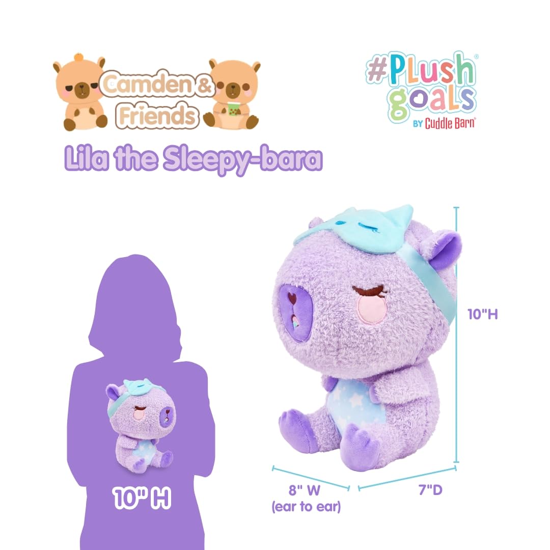 Sleepy Capybara Stuffed Animal - Lila the Sleepy-bara | Purple Soft Kawaii Plush Toy with Cute Sleepmask Accessory | Great Bedtime Plushies | Cozy