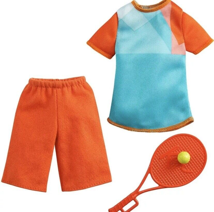 Barbie and Ken Matching Tennis Fashion Outfits and Racquets (Pack of 2)