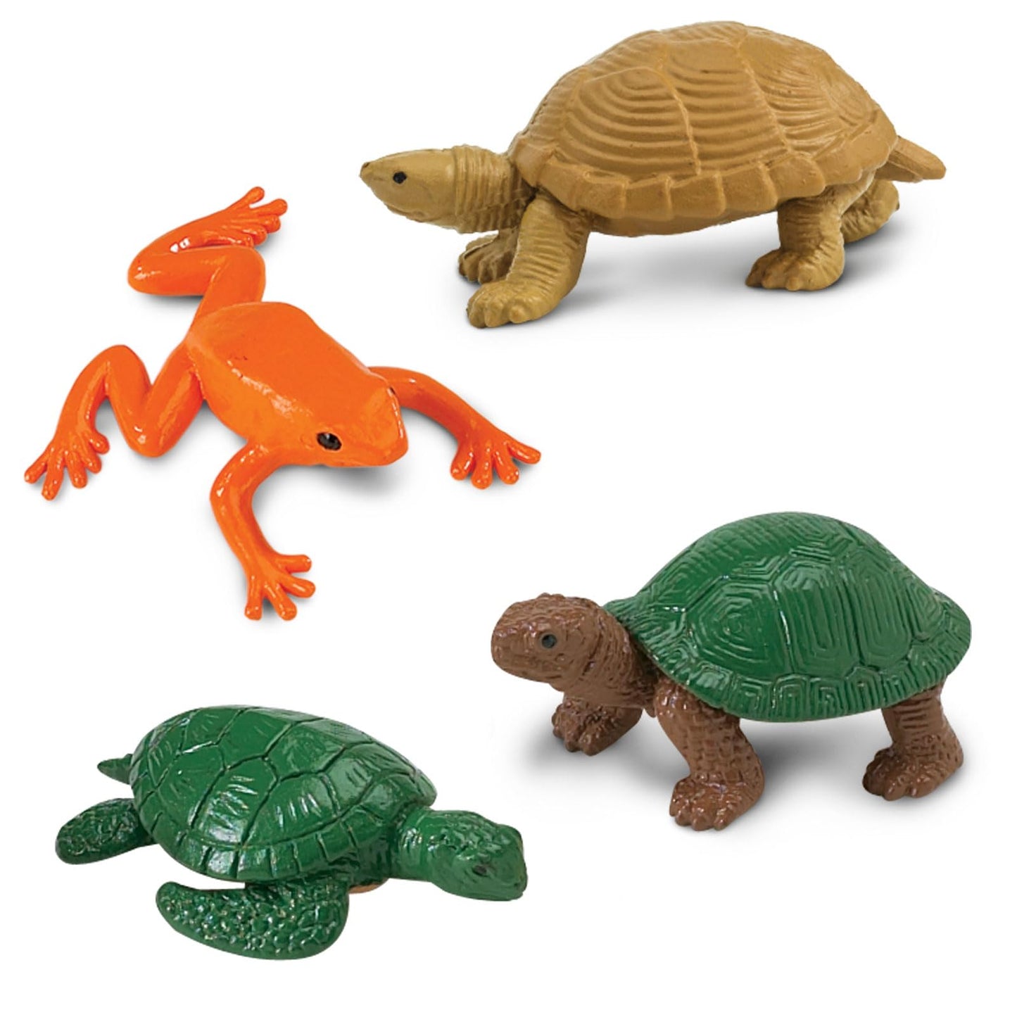 Safari Ltd. Frogs & Turtles TOOB - 12 Mini Frog and Turtle Figurines - Educational Toy Set for Boys, Girls,and Kids Ages 3+
