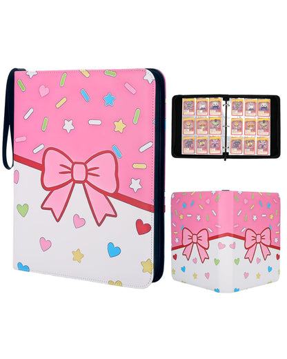 HAPPYER Card Binder 9 Pocket, Trading Card Binder Holds 900 Cards with 50 Removable Pages, Zipper Card Holder Album, Card Book Organizer for Sports