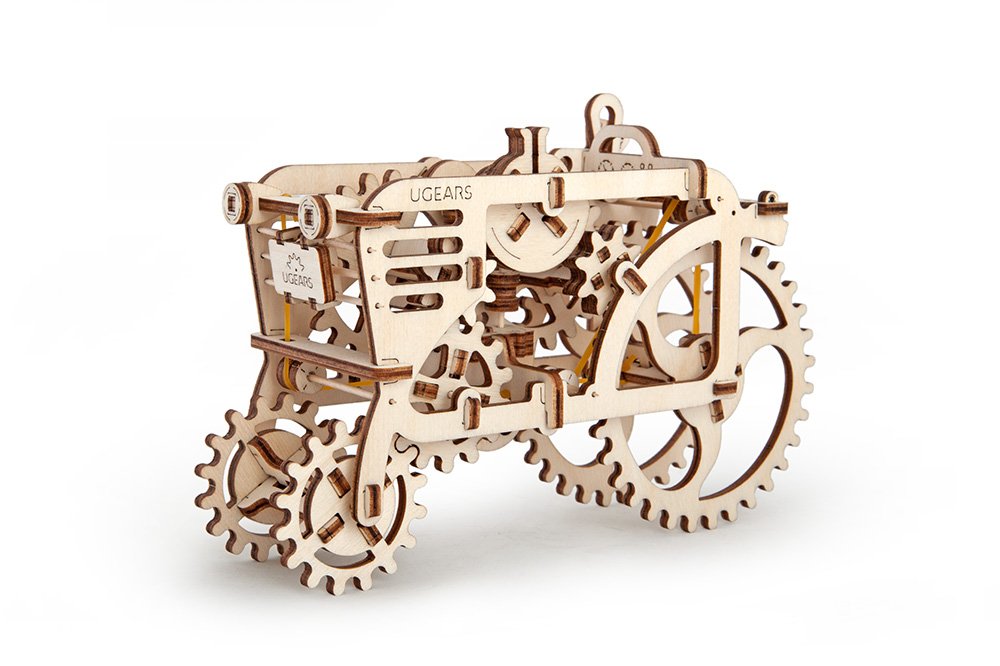 UGEARS Models 3-D Wooden Puzzle - Mechanical Tractor