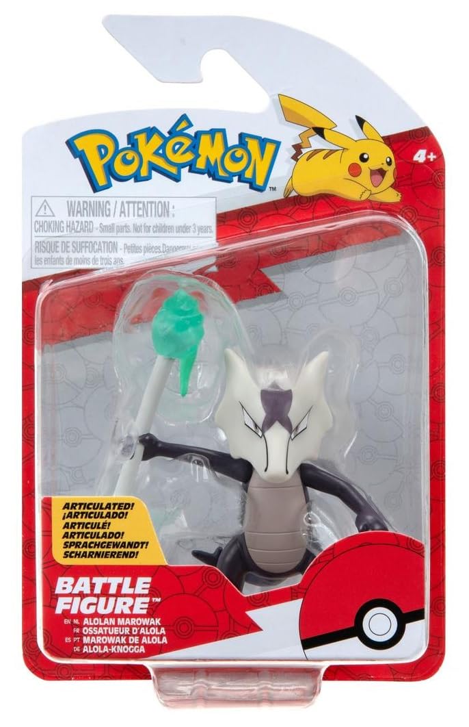 Pokémon Pkw3016 Alolan Marowak Battle Figures, Multi-Colour