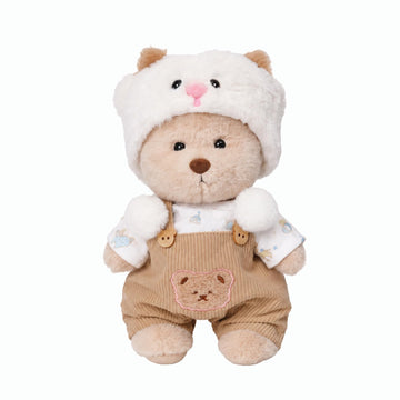 Tatuire Teddy Bear 11.8 Inch with One Clothing Stuff Animal Plush Gift for Kids Girls Women Birthday. (Brown Lamb Suit)